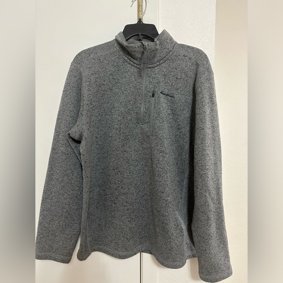 Eddie Bauer Grey Half Zip Sweater - Large - Picture 1 of 9